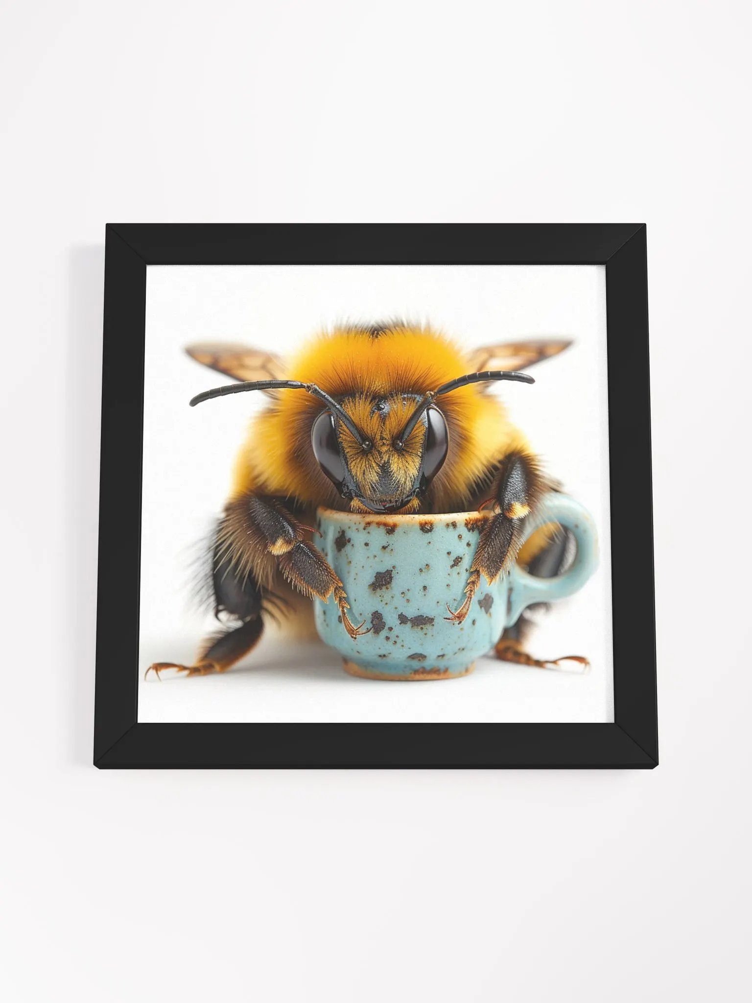 Cute Coffee Lover Honey Bee Framed Wall Art product image (3)