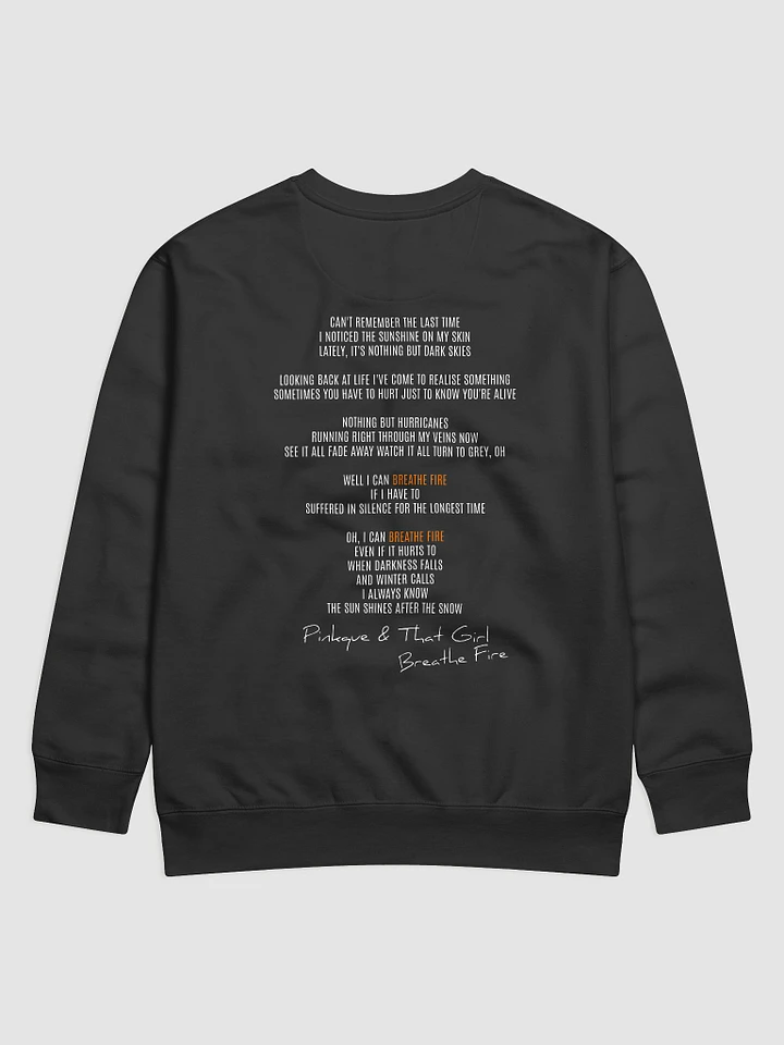 PINKQUE X THAT GIRL | BREATHE FIRE UNISEX PREMIUM COTTON SWEATSHIRT [COLLAB SERIES] (LOGOS FRONT & LYRICS BACK) product image (2)