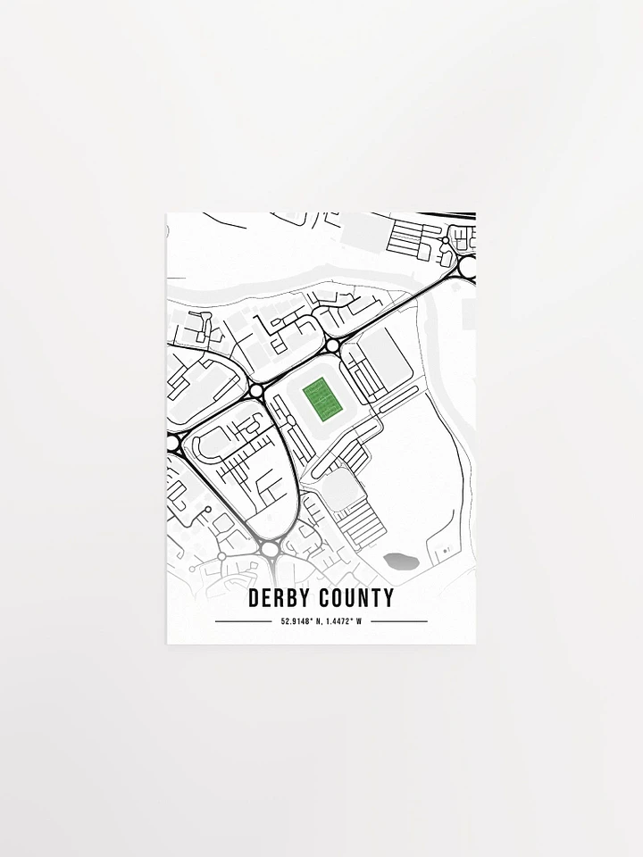 Derby County White Map Design Poster product image (1)