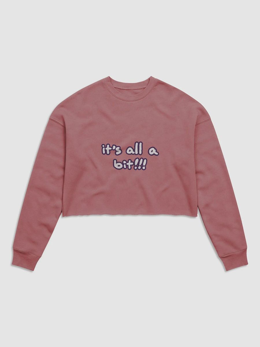 “It’s all a bit!!!” (sm. lined design, #432A54) Women's Fleece Crop Sweatshirt product image (26)