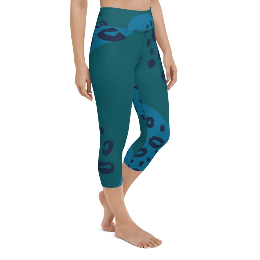 Teal Leopard Yoga Capri Leggings product image (2)