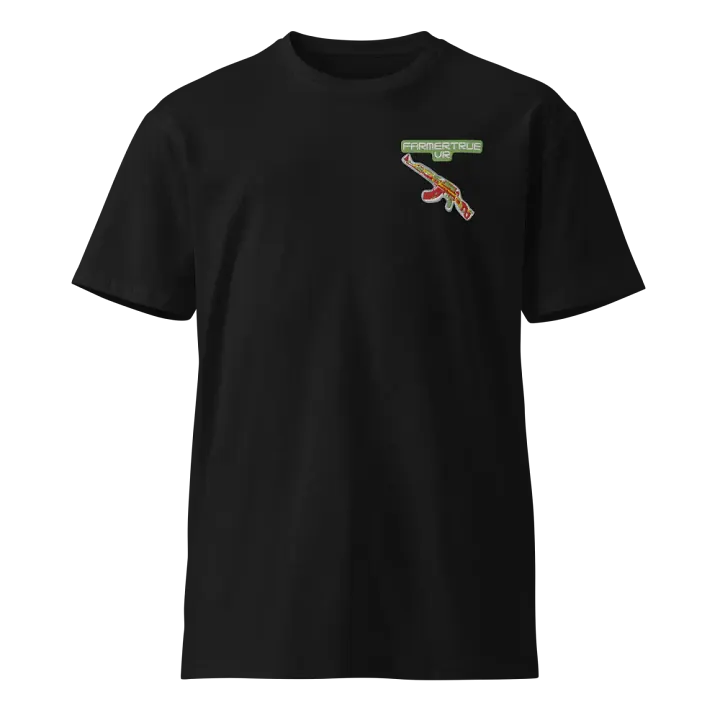 farmertrue font & AK47 Drawn T-Shirt Embroidered Unisex product image (1)
