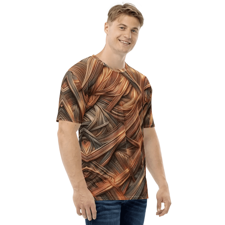 Interwoven Metallic Strands T-Shirt | Unique All-Over Print Abstract Art Tee product image (3)