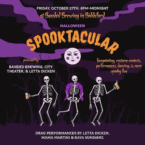 Come get spooky with me, @rayasunshineomg and @lettathequeen this Friday in Biddeford!