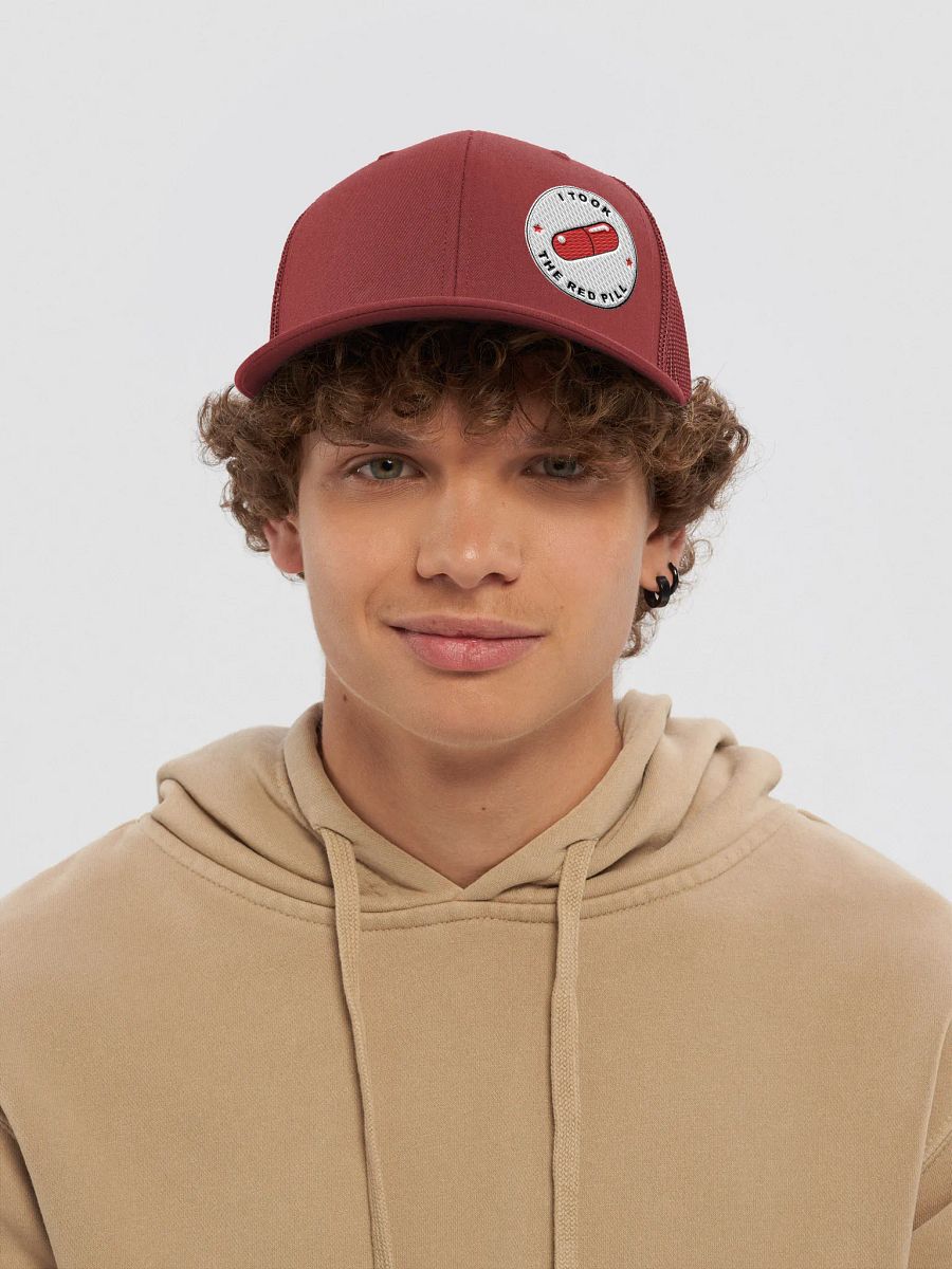 Red Pilled “Bison Staff” Trucker Hat product image (8)