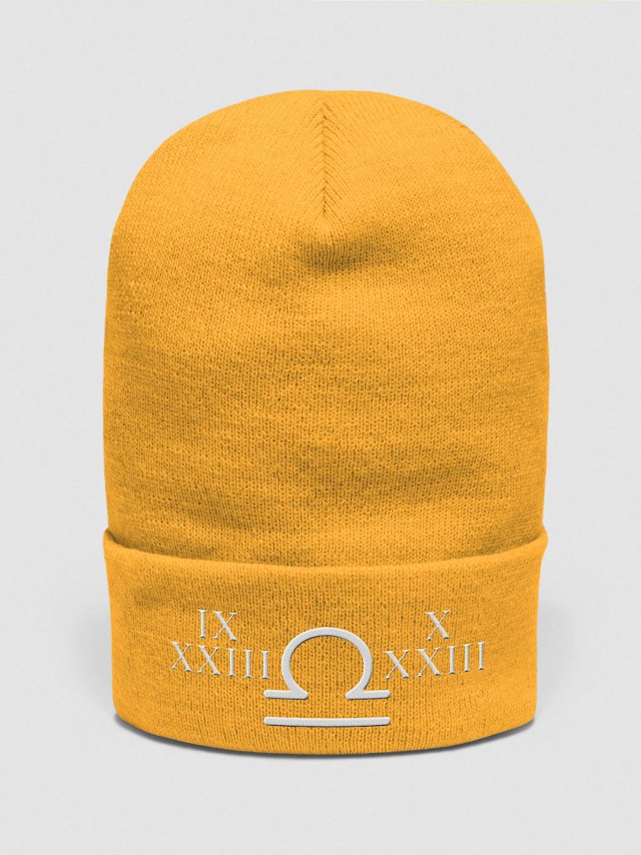 "Libra Balance: Scales of Harmony" Dynamic Motion Embroidered Beanie product image (1)