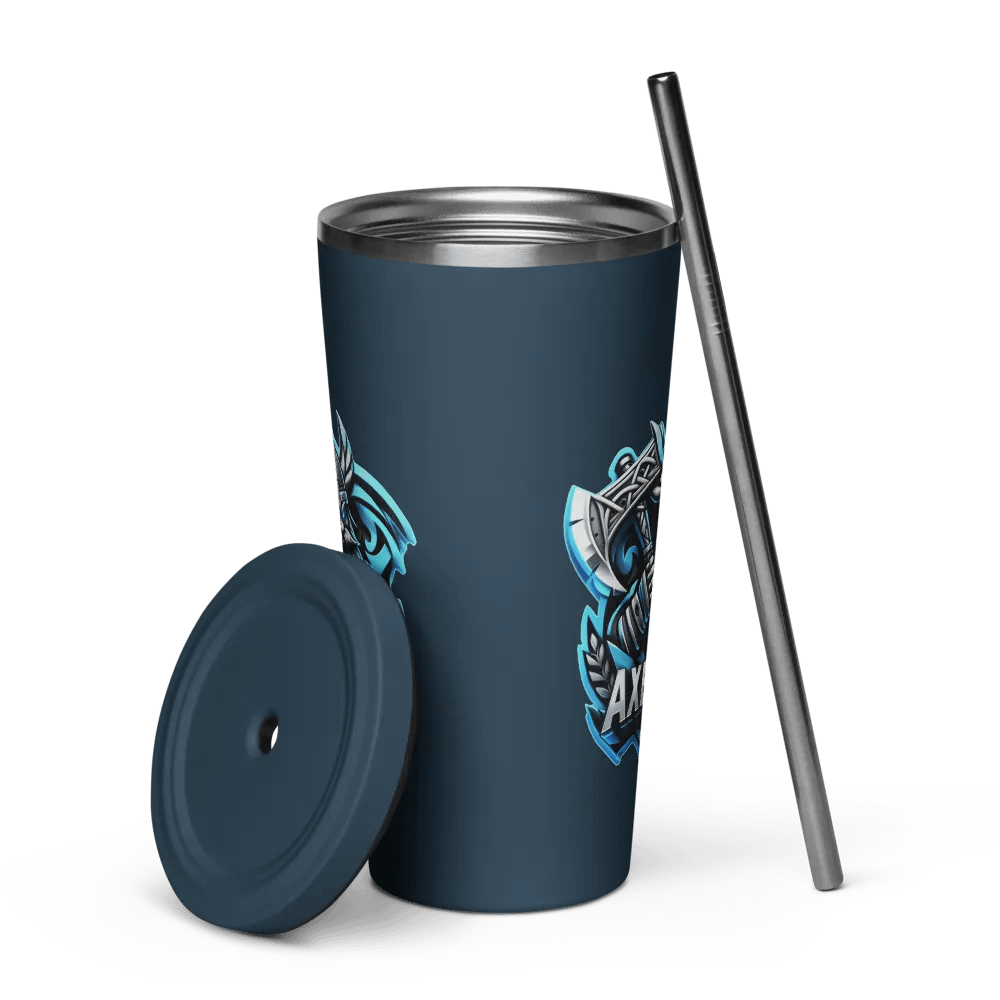 Angry Axe Insulated Tumbler w/metal straw product image (6)