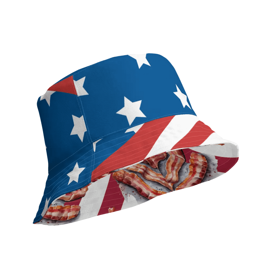 Bacon Strips, & Stars and Stripes Reversible Bucket Hat product image (6)