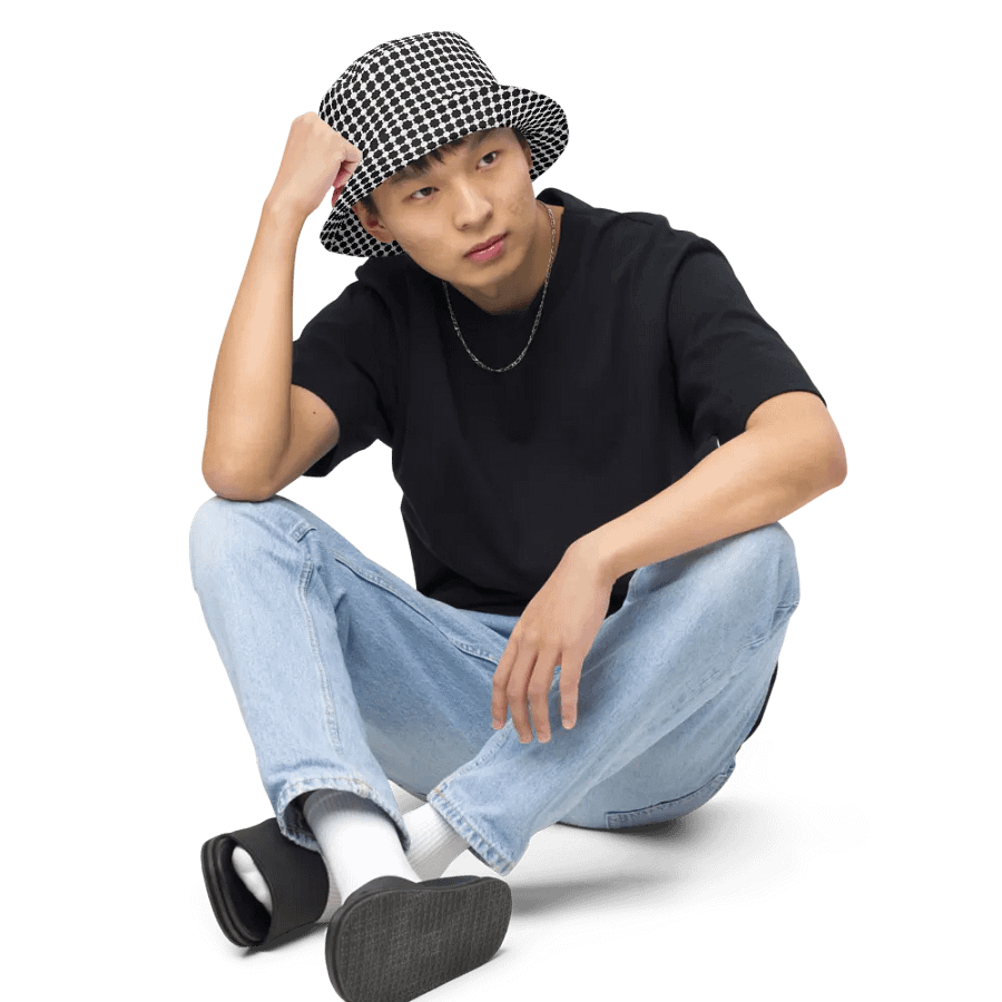 Abstract Black and White Chain Unisex Bucket Hat product image (10)