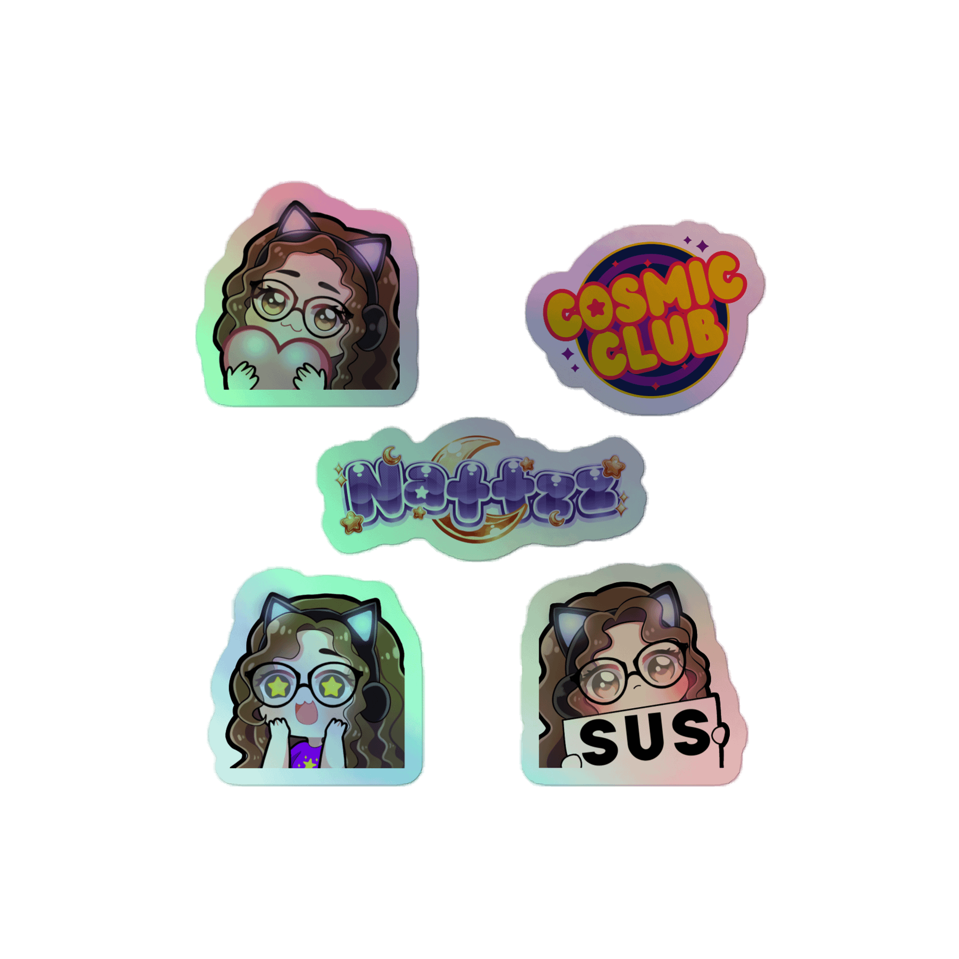 Nattzz Assortment Kiss-Cut Holographic Stickers product image (1)