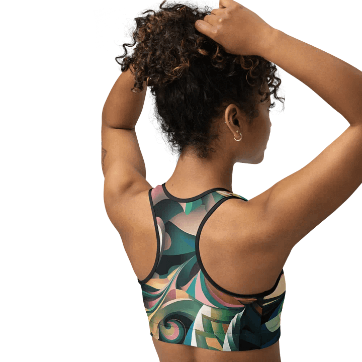 Abstract Lithographic Pattern Design Sports Bra - V6 product image (2)