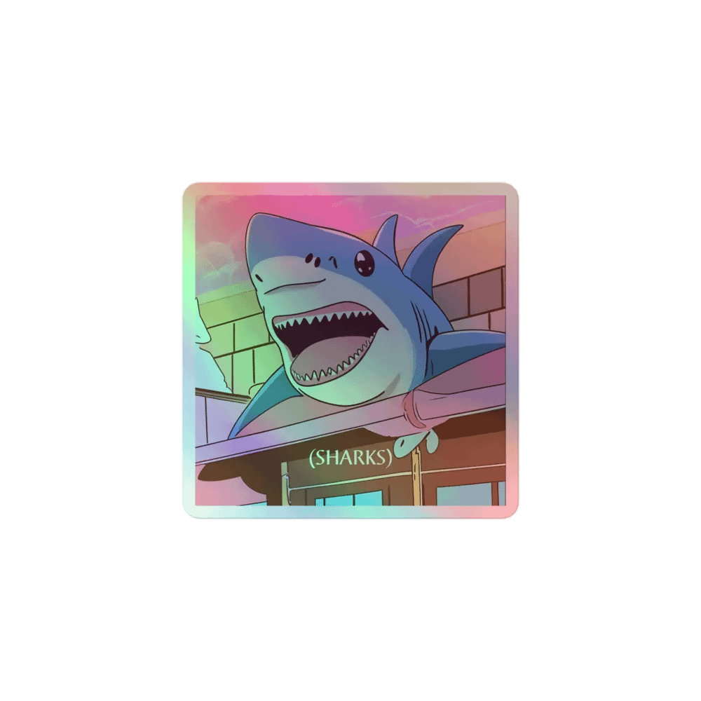 Kawaii Shark Holo Sticker product image (1)