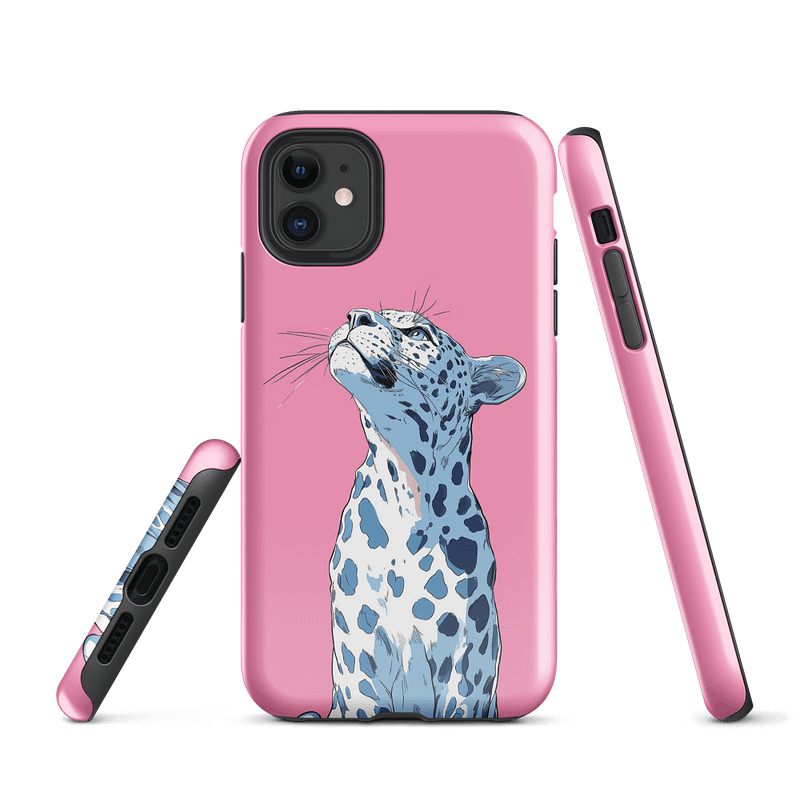 Snow Leopard on Pink - Tough Phone Case
