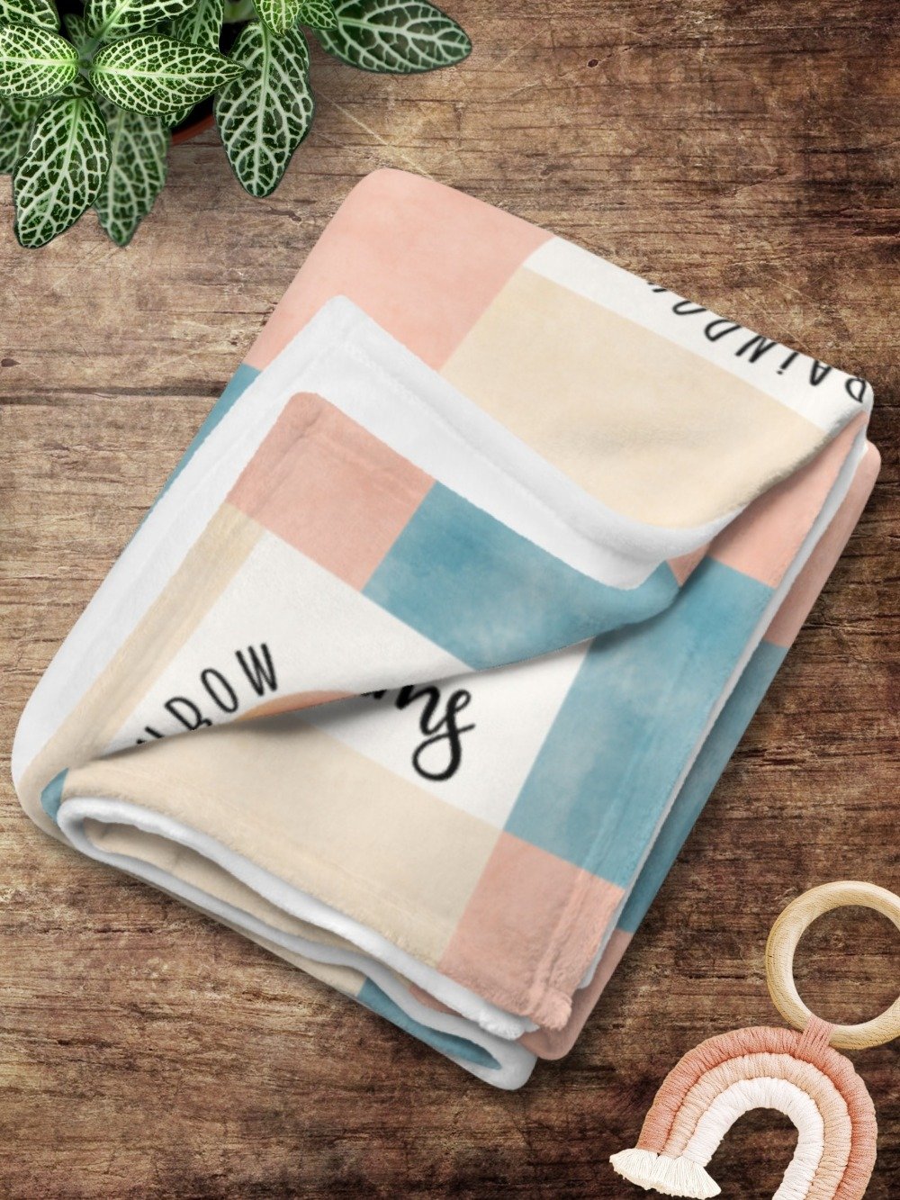 Rainbow Dreams Boho Patchwork Throw Blanket product image (5)