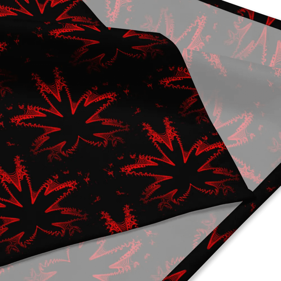 Red Black Twisted Budz Cannabis Bandana, Weed Leaf Pattern Stoner Fashion Accessory product image (1)
