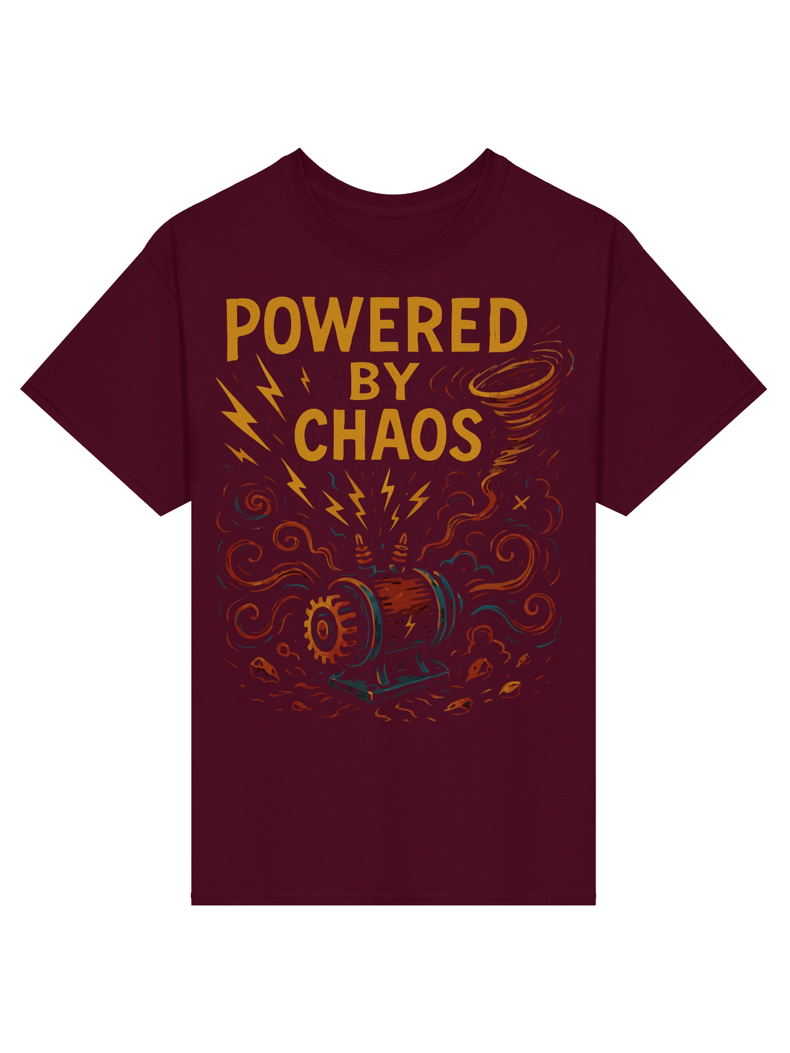 “Powered by Chaos” Retro Energy Burst Tee product image (1)