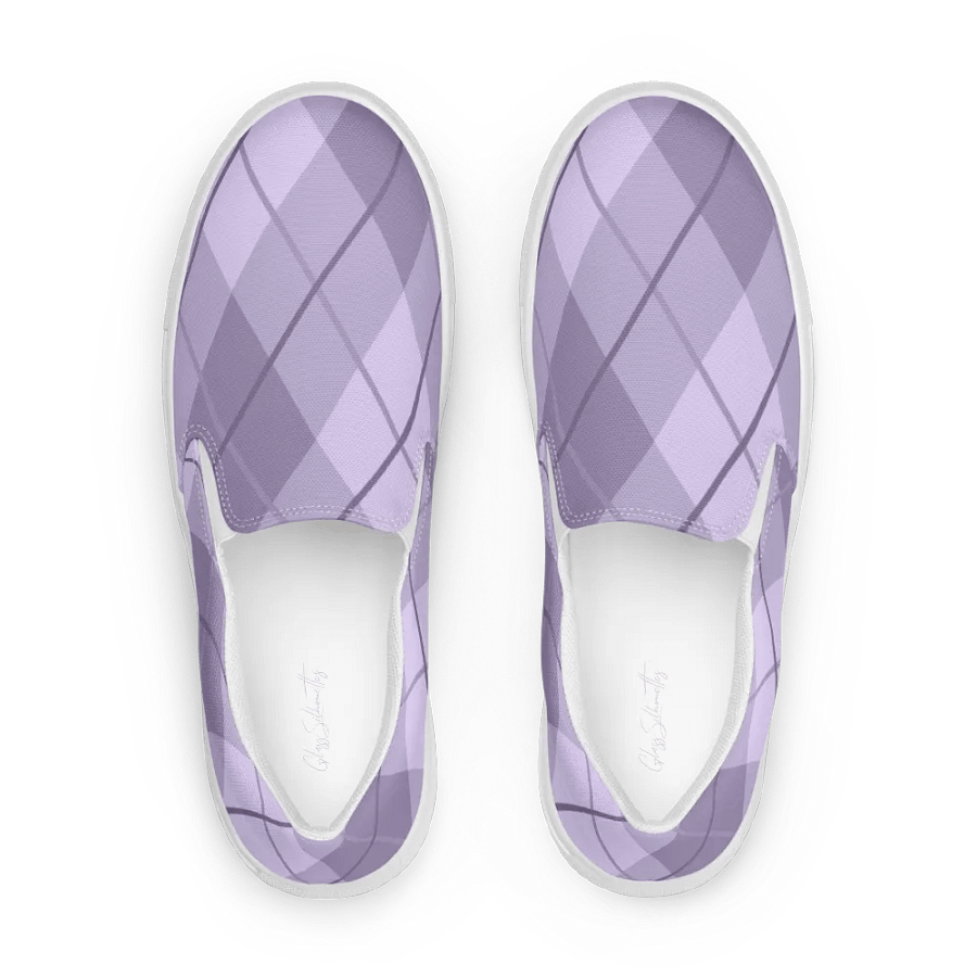 Lilac Argyle Men's Slip-On Canvas Shoes product image (1)