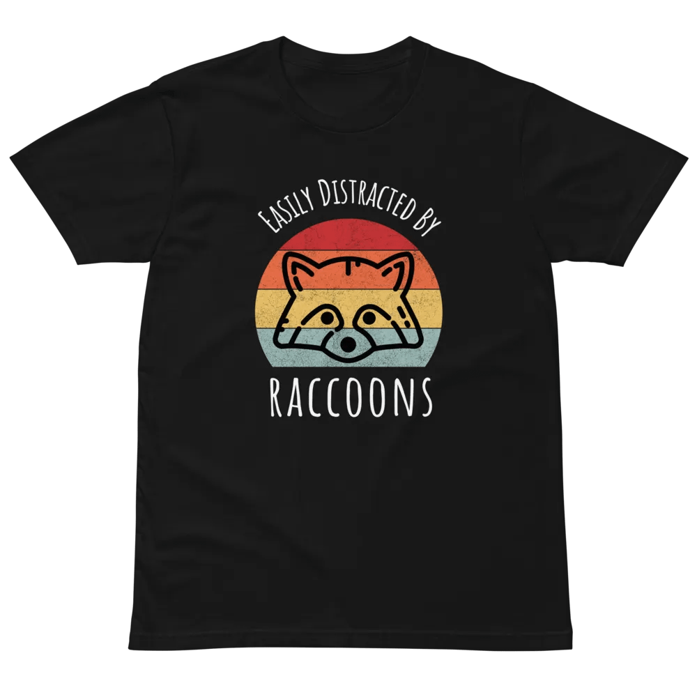 Easily Distracted by Raccoons Unisex Premium T-Shirt product image (2)