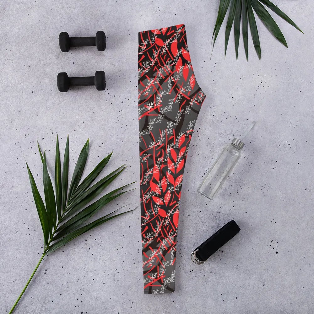JoBeth Designed- Red Leaves🍃Adult Leggings👖 product image (3)