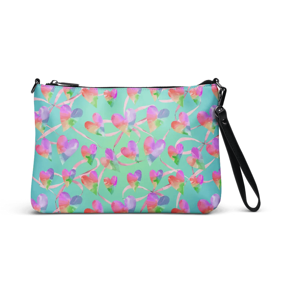 Whimsical Hearts All-Over Print Crossbody Bag for creative ladies and girls product image (1)
