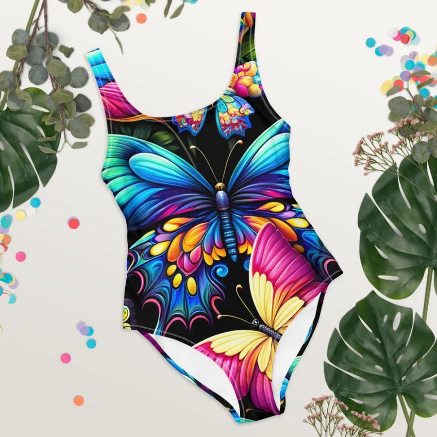 Psychedelic Butterfly Swirl One-Piece product image (8)