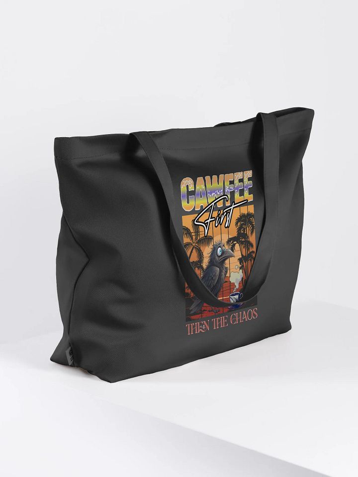 Cawfee First Then The Chaos Charming Crow Coffee Tote product image (4)