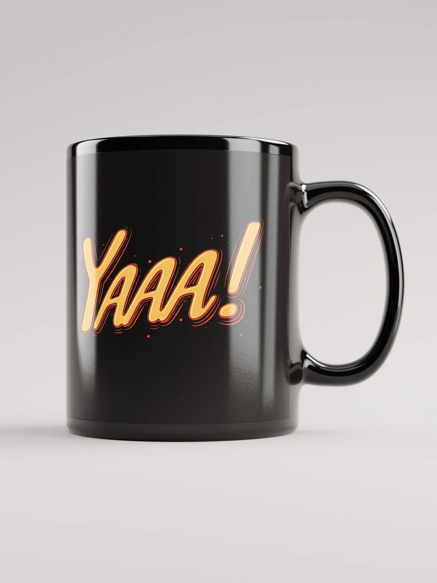 YAAA! Comic-Style Black Glossy Mug product image (1)