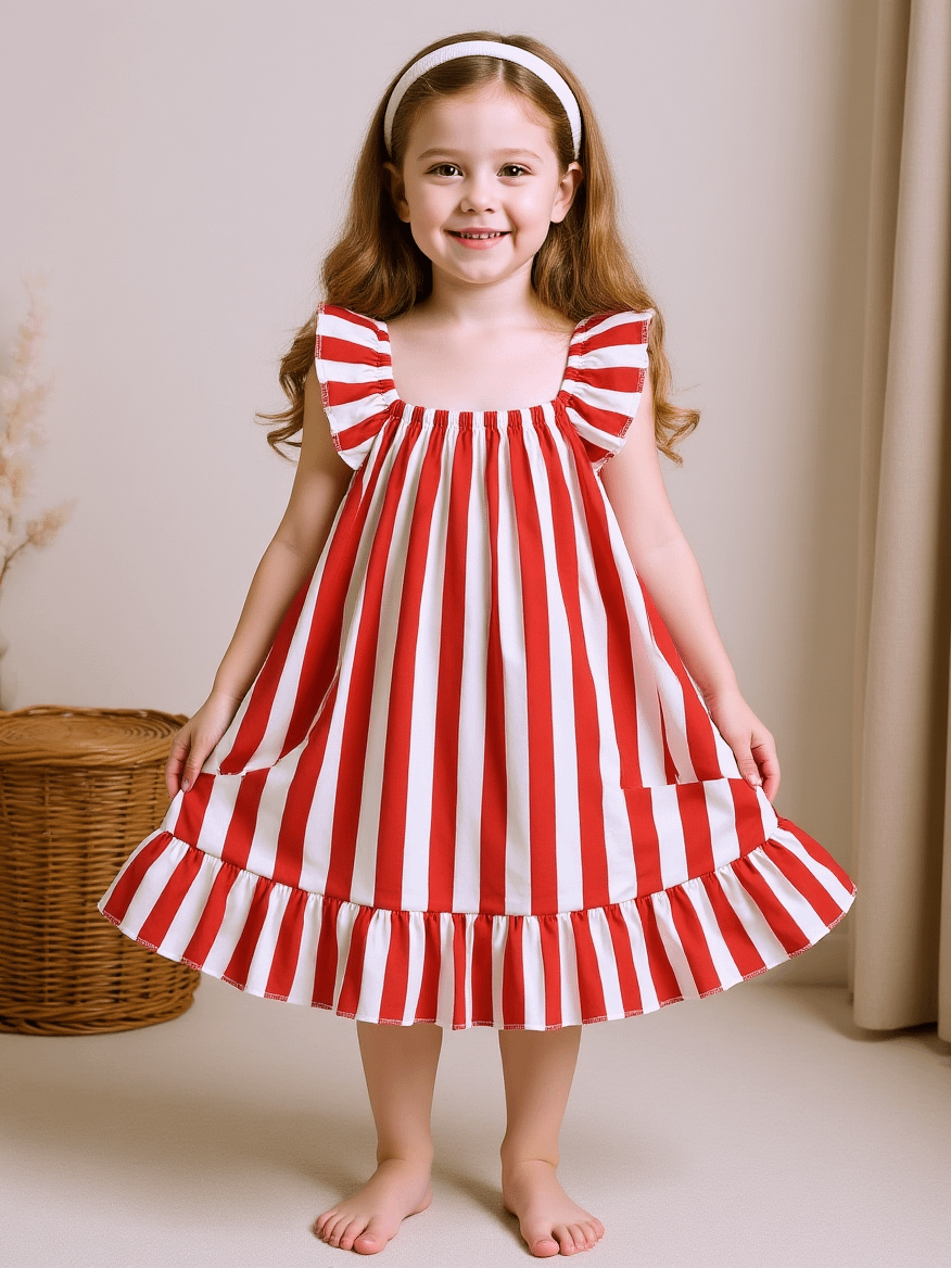 Candy Stripe Ruffle Dress product image (1)