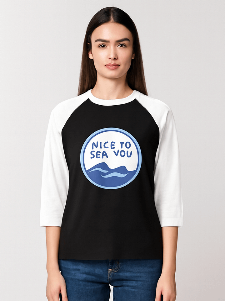 NICE TO SEA YOU Raglan Long Sleeve T-Shirt product image (1)
