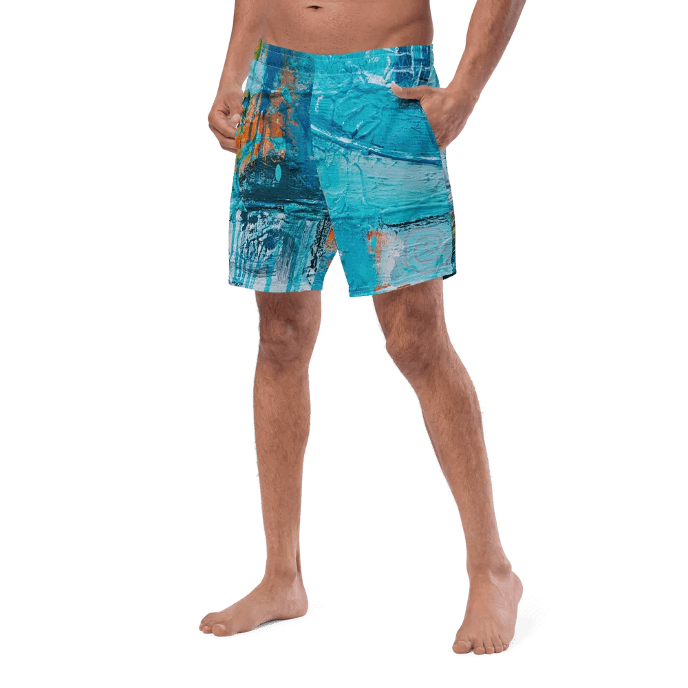 original painting by b. reters printed on men´s swimwear, beautiful blues product image (7)