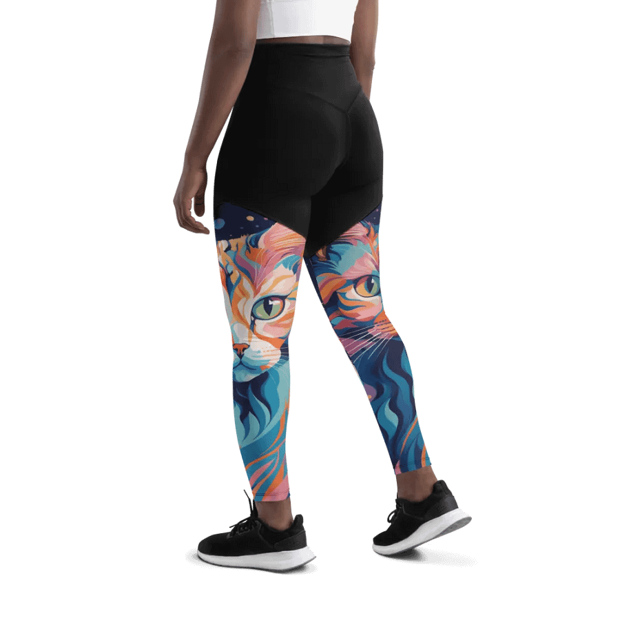 Cosmic Cat All-Over Print Sports Leggings product image (7)