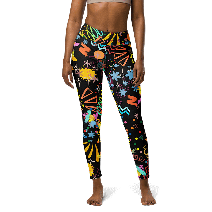 Neon Dream High-Waist Yoga Leggings - Psychedelic Geometric Patterns product image (1)