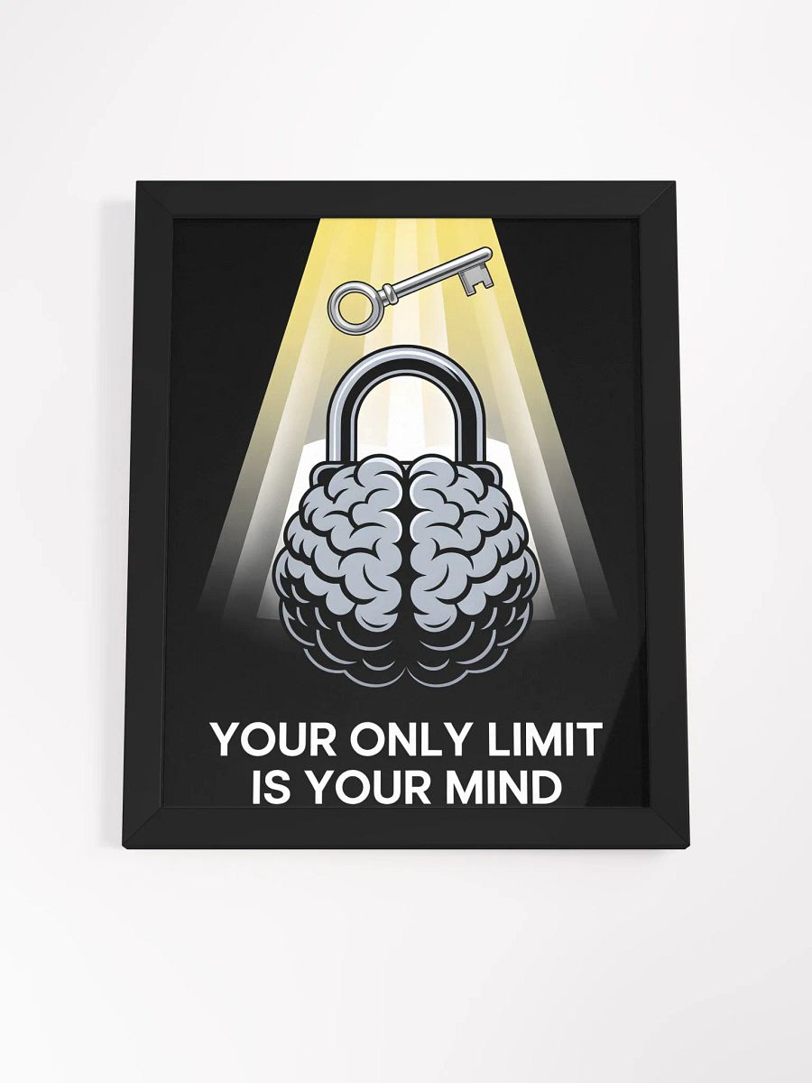 Your Only Limit is Your Mind Poster | Brain & Lock Motivational Art product image (4)