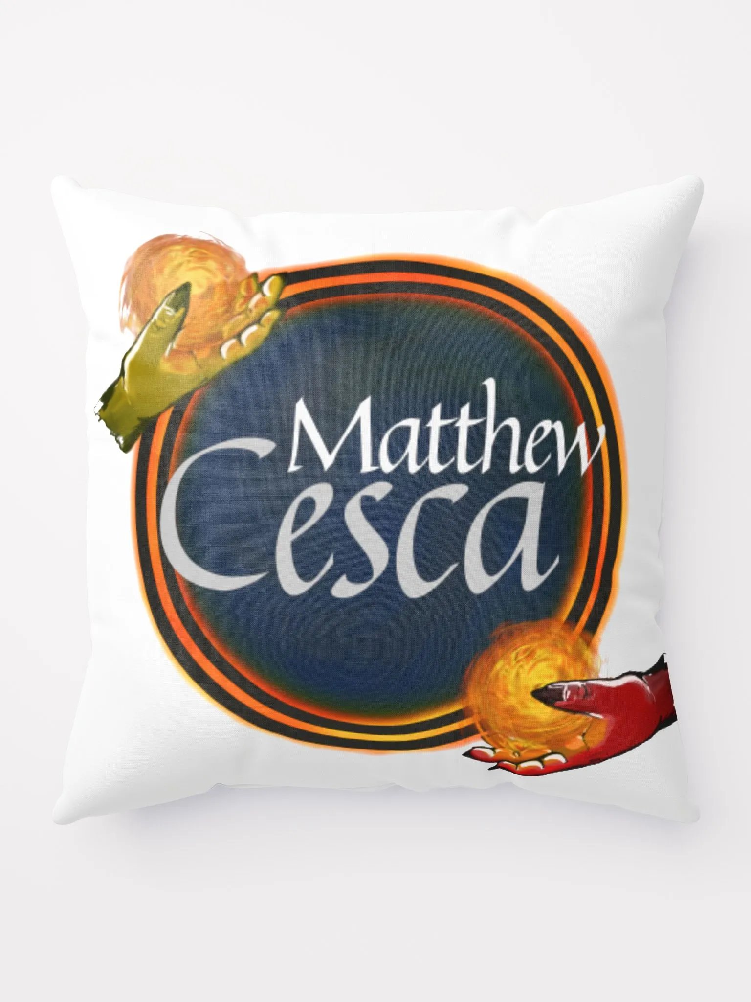 Matthew Cesca Author Logo White Throw Pillow product image (10)