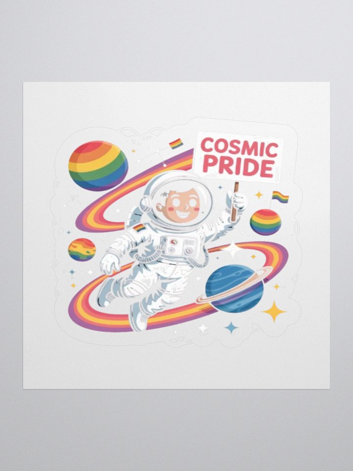 Cosmic Pride Sticker - LGBTQ+ Rainbow Astronaut Design product image (2)