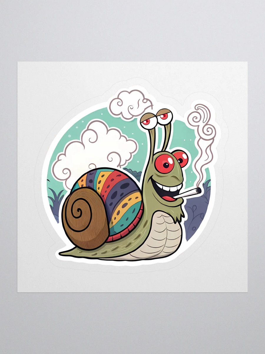 Expressive Snail Smoking Kiss Cut Stickers product image (1)