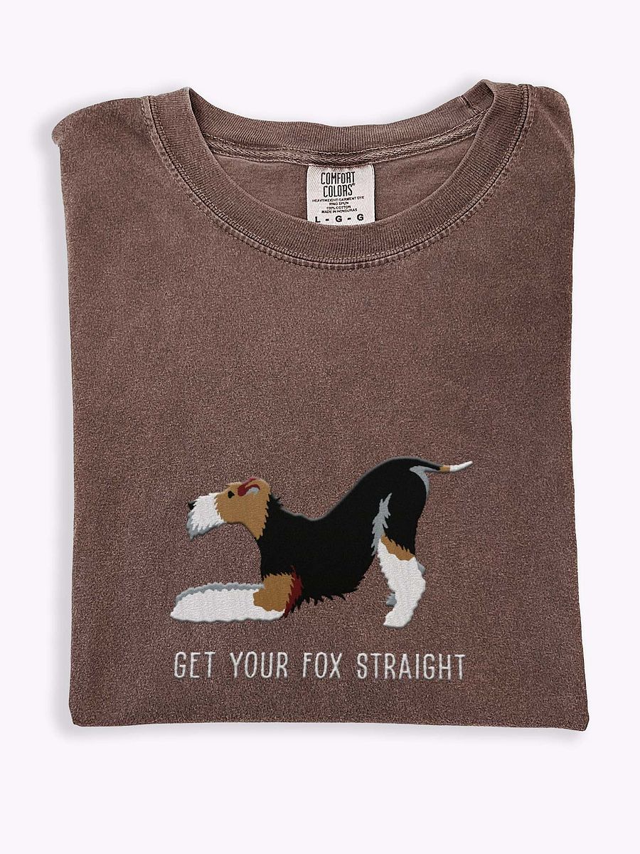 Get Your Fox Straight T-Shirt(Embroidered) of a Wire Fox Terrier(Black, White, & Tan) product image (1)