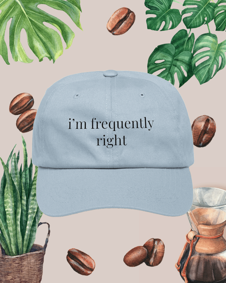 i'm frequently right - dad hat (black text) product image (1)