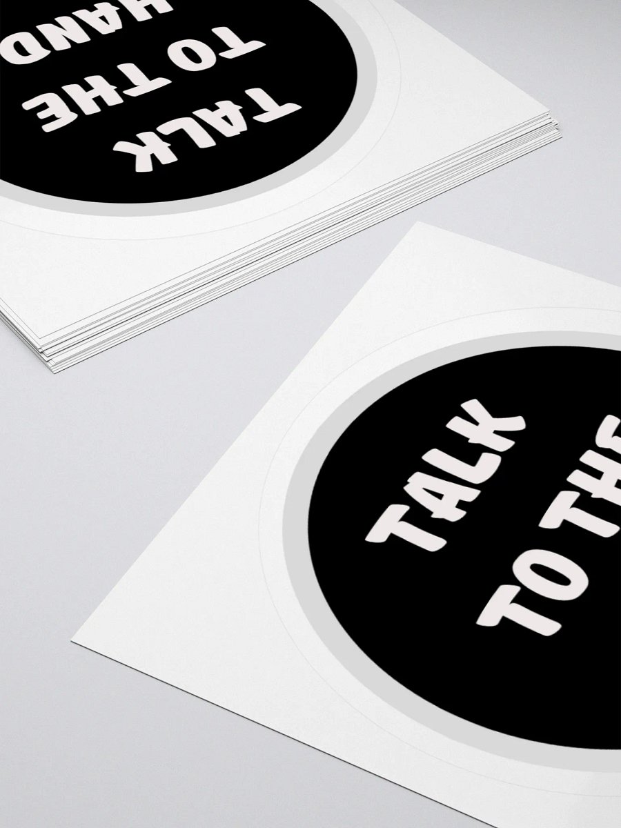 Bold 'Talk to the Hand' Sticker - BW product image (8)