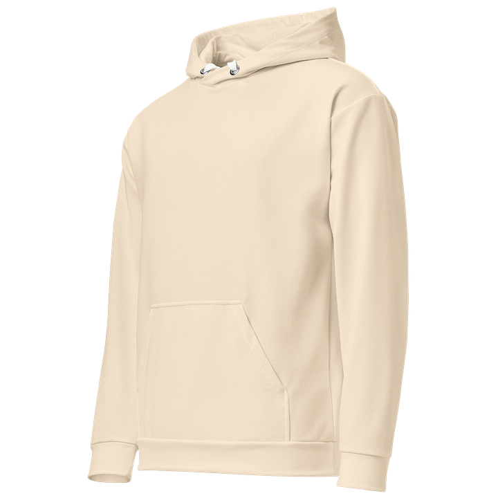 Cream Beige Solid Color Eco Friendly Pullover Unisex Hoodie product image (2)