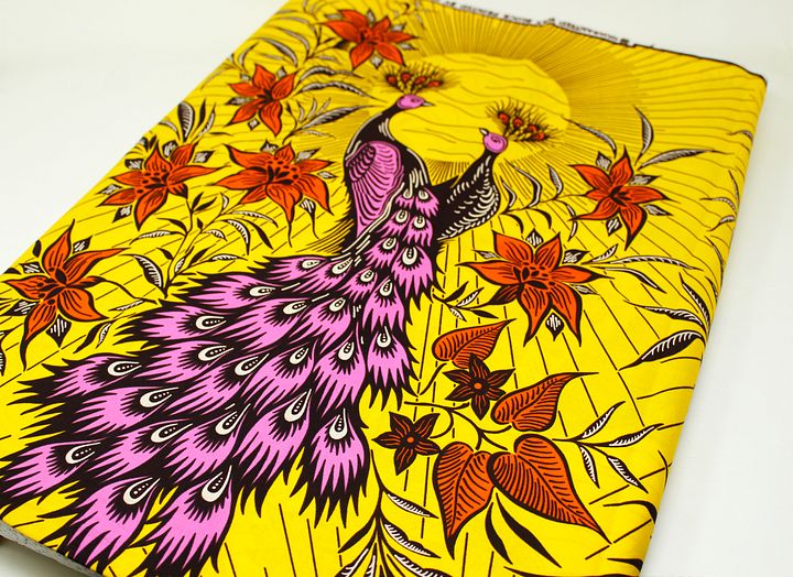 Scampolo Tessuto Wax Print - Design Pavoni - 60 cm x 114 cm - cod.593/A product image (2)