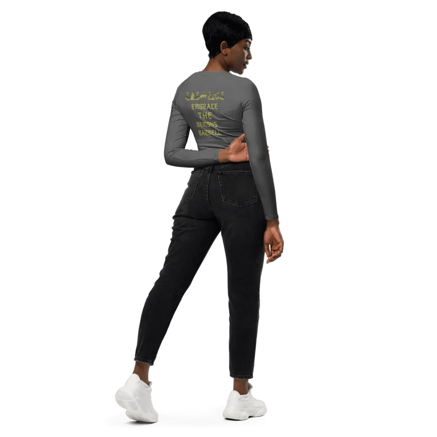 women oni crop top long sleeve (GRAY) product image (11)