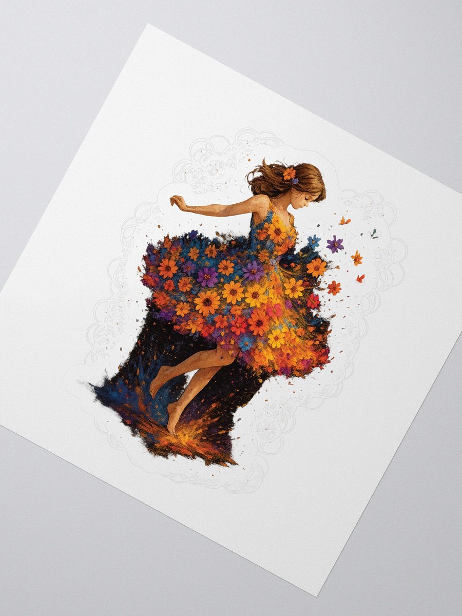 Floral Dance Sticker – Whimsical Artistic Flower Dress Design product image (2)
