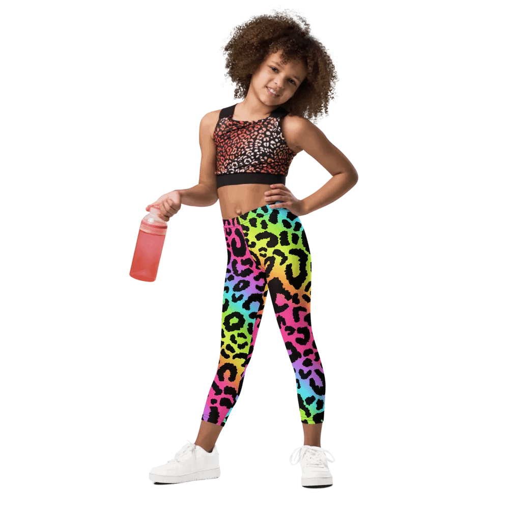 Colorful Spring Leggings for Girls with Leopard print product image (1)