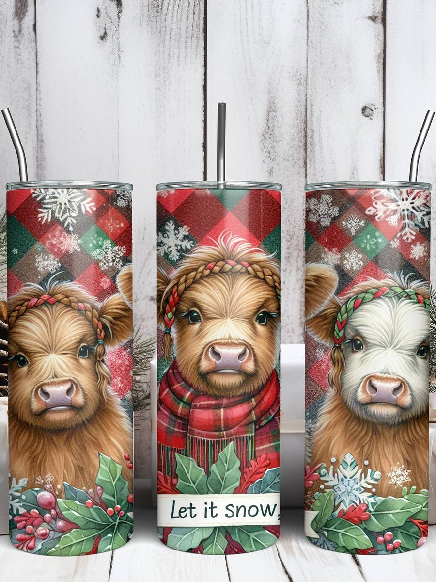 20 oz Let It Snow Highland Cow Tumbler product image (4)