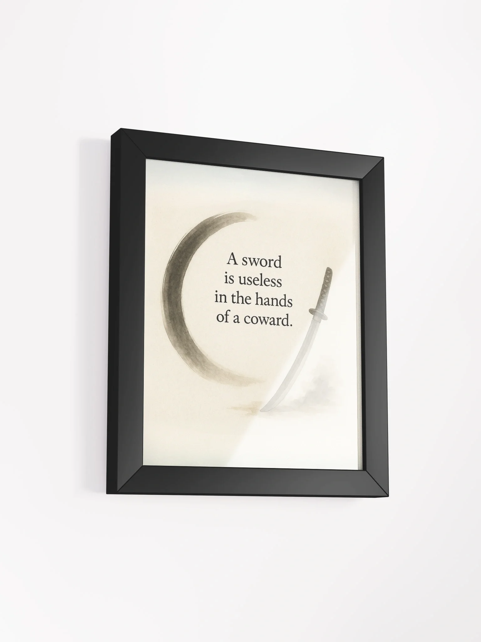 "A Sword Is Useless in the Hands of a Coward" — Nichiren Buddhism Wall Art for Courage and Faith product image (2)