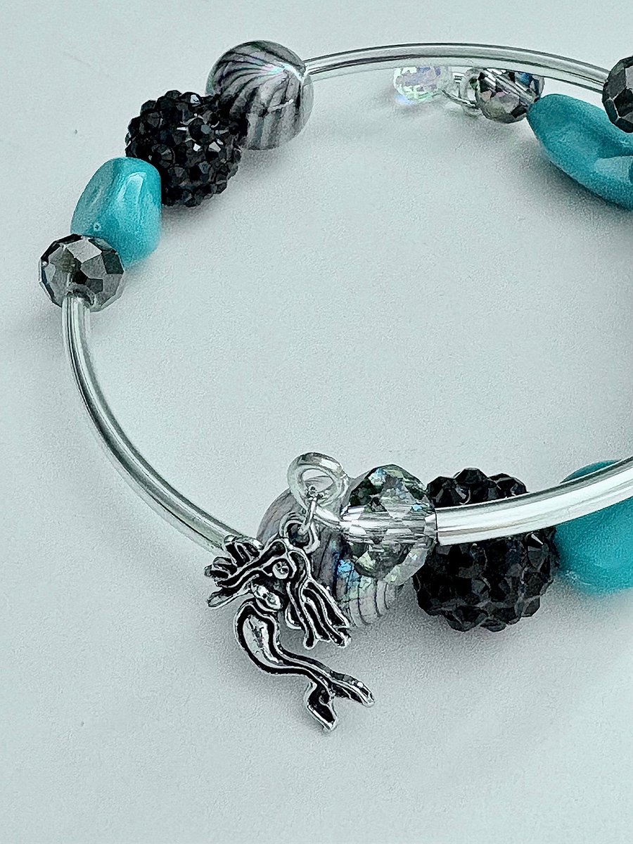 Handmade 8" Coil Bracelet | Mermaid Charm Jewelry | by Monique Faella Designs™ | MFD-00073 product image (5)