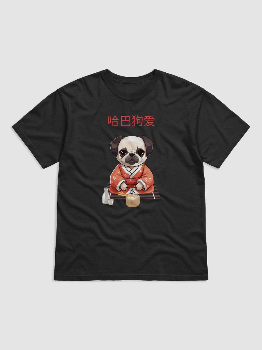 Pug wearing a hanfu eating dumplings pug love kawaii art product image (1)
