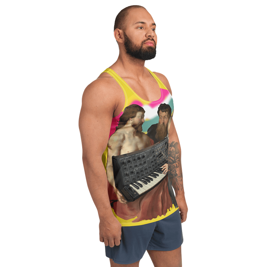 He died for our synths, by Frank Fonik (Japanese Korg MS 20), classic synth Tribute, Regular fit Tank Top product image (3)