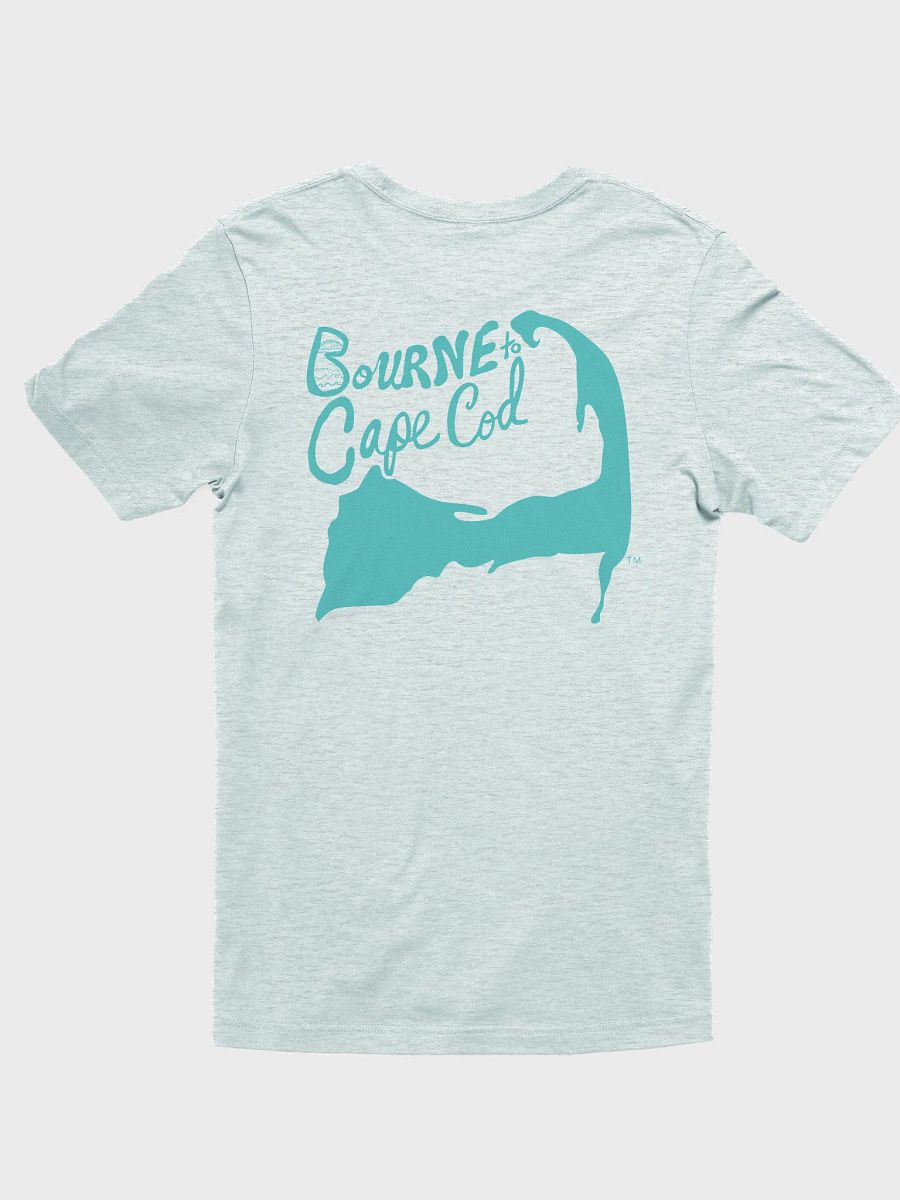 Men's | BOURNE to Cape Cod™ | Supersoft T-Shirt by Bella+Canvas | Deep Turquoise Logo on Light Neutrals product image (18)